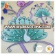 2017 New hot design french tulle peacock embroidery lace fabric with rhinestone