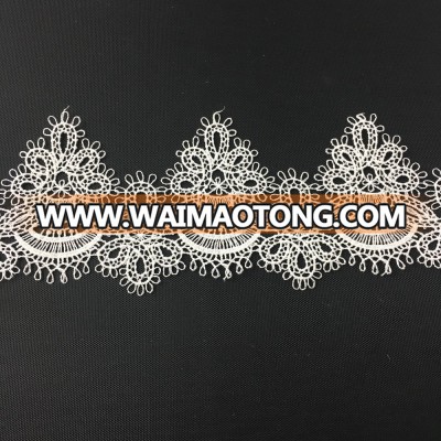 2018 new polyester light lace white color polyester lace trim