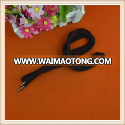 High quality black cotton cord shoe lace wholesale custom cord for garment/shoe