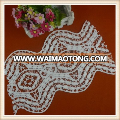 Latest wholesale double scalloped white chemical lace trim for garment