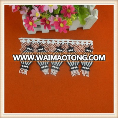 New design bicolored crochet lace trims wholesale lantern design french lace for garment