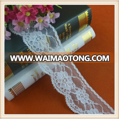 decorative white polyester knitted lace trim DTM for garment/dress