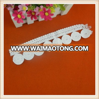 New fashion lace blouse designs white african cord lace trims for lady suits