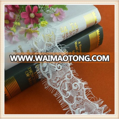 wholesale white polyamide white eyelash lace trim for garment